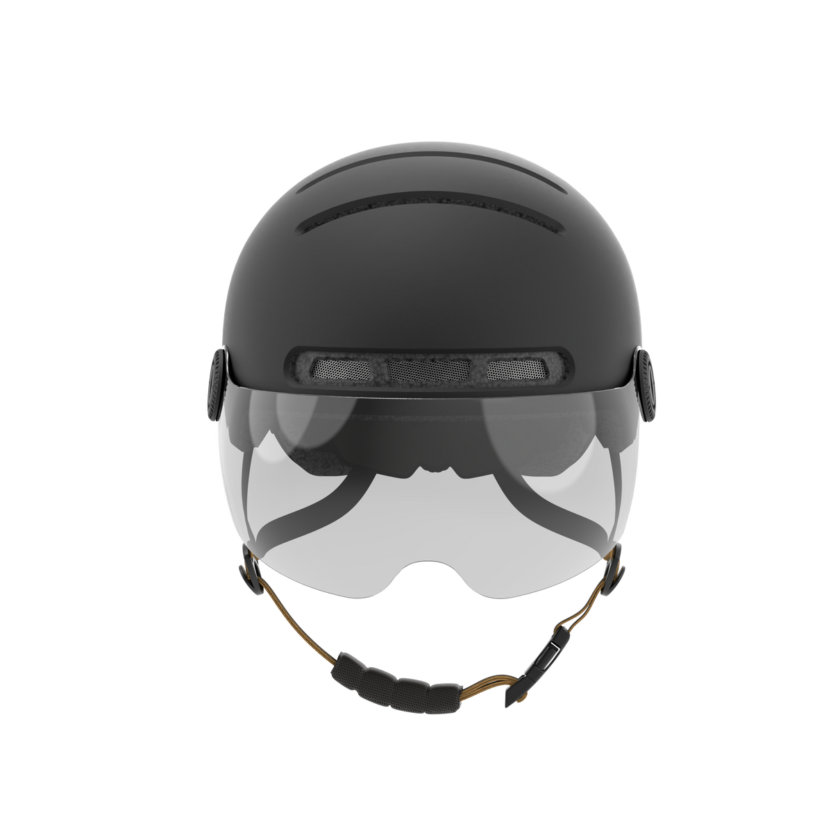 black Livall helmet with visor for electric scooters