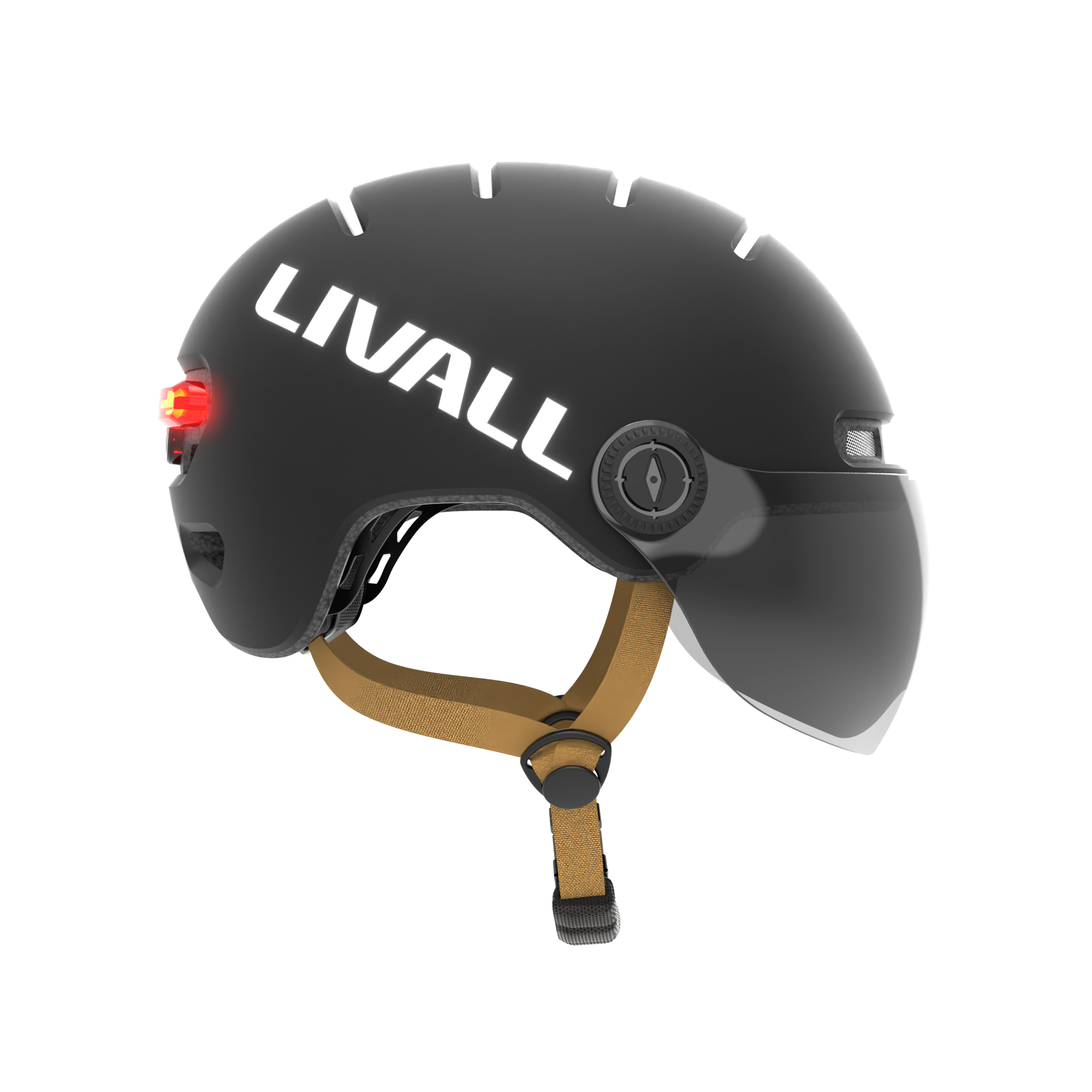  black Livall helmet with visor for electric scooters